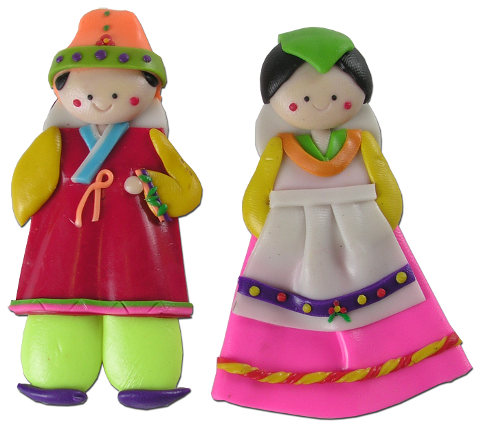 10 Pairs of Korean Doll Fridge Magnet